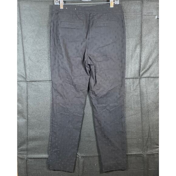 Chicos Womens Pants Black Pull On Dot Textured Ankle Workwear Stretch 1R (8R) - Picture 10 of 13